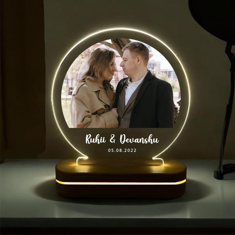 yashu collection Personalized LED Photo Frame with Custom Name and Date Table Lamp-picture-31