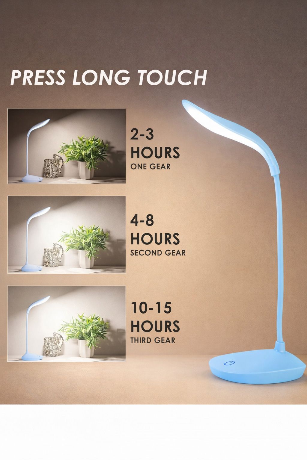 shyamcollections Battery Operated Led Light, Touch Control Eye Caring, Study Lamp (15cm,Sky Blue) Study Lamp-picture-30