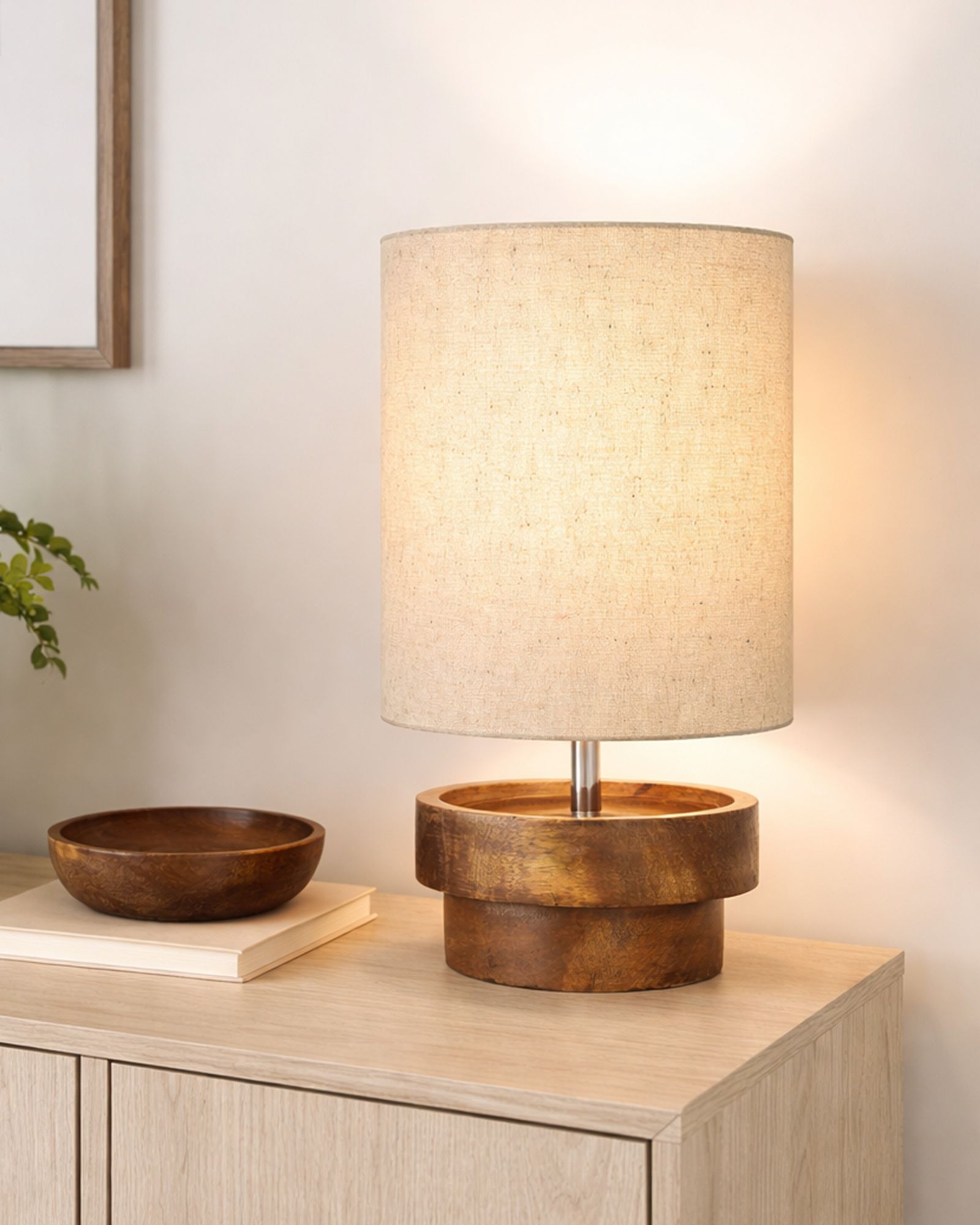glowhere Modern Zen Wooden Table Lamp with Concentric Base, E27 Bedside Reading Lamp Table Lamp-picture-32
