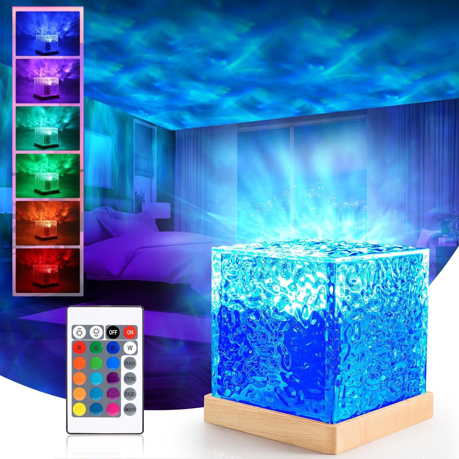 Projector Lights Ocean Wave, Romantic Warm Ocean Wave Water Night Table Lamp