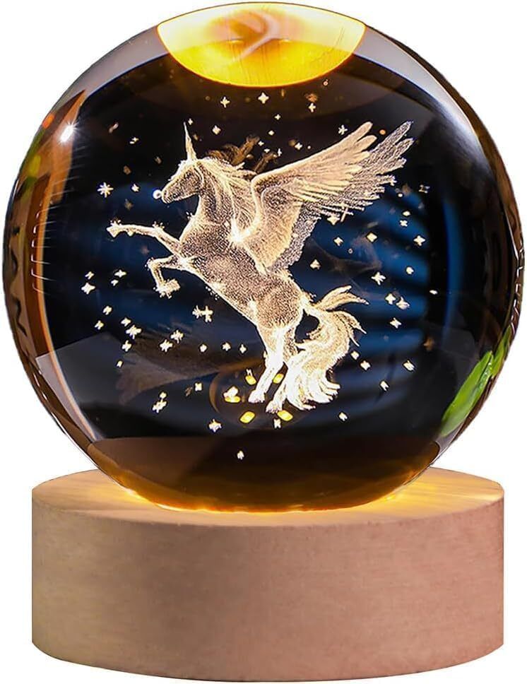 vhrenterprice 3D Horse Crystal Ball Night Lamp Night Lamp-picture-14