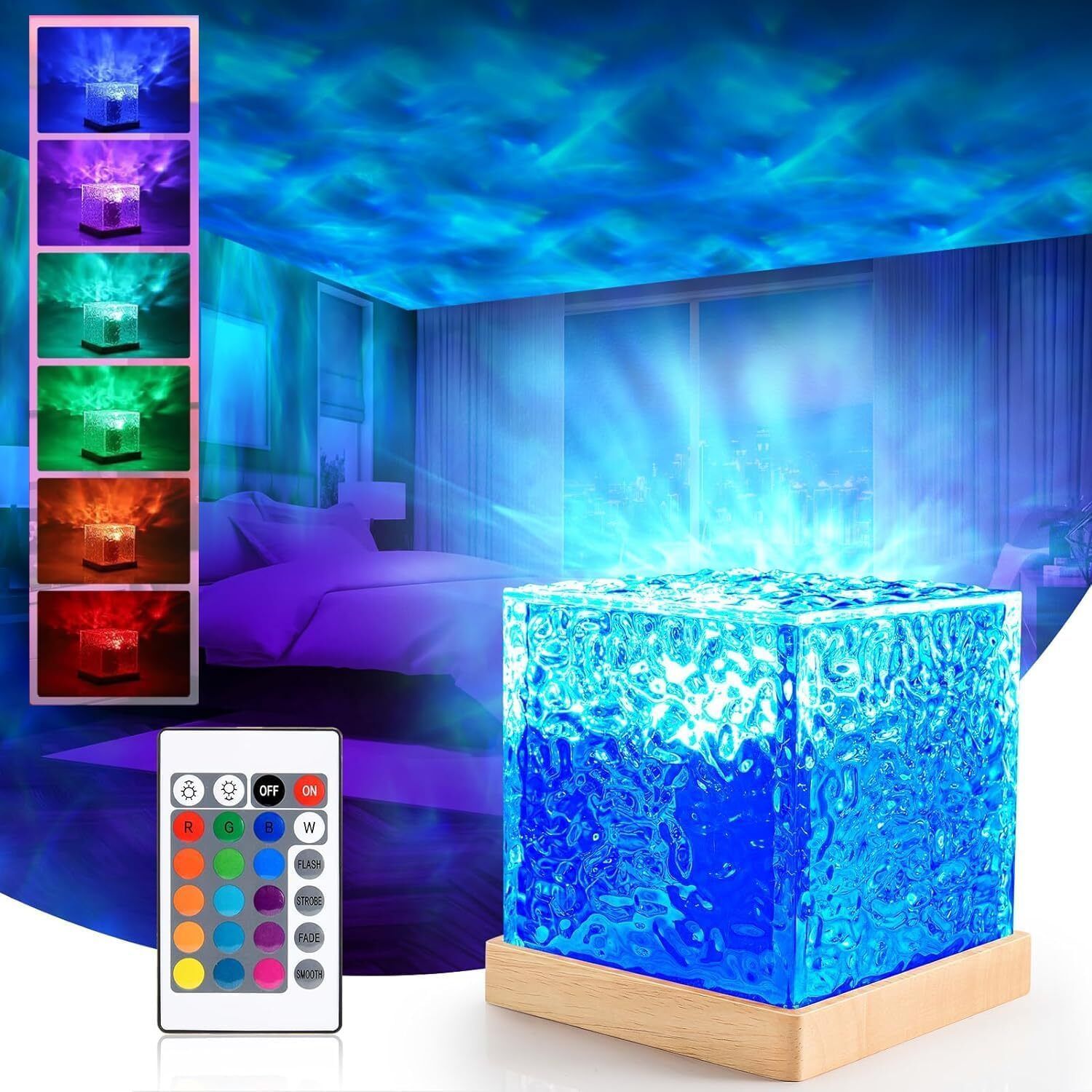 3D Ocean Wave Effect Night Light, 16 Colors USB with Touch Control, Romantic Night Lamp-image-20