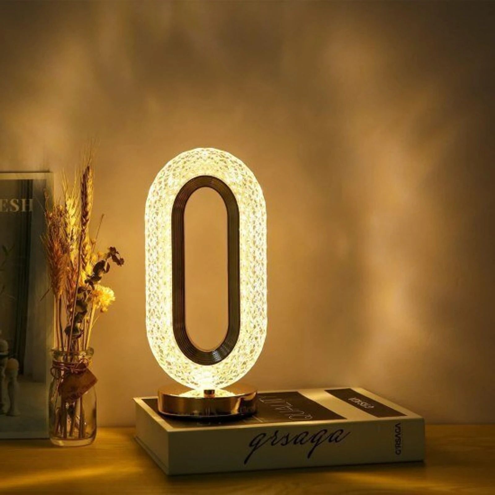 wgm Rechargeable Oval Crystal Diamond Lamp Night Stand Light for Bedroom,Living Room Table Lamp-picture-24