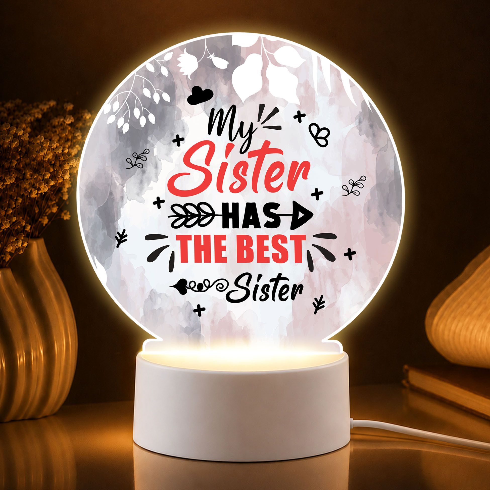 My Sister Has The Best Sister Acrylic LED Lamp Raksha Bandhan Gift for Sister Night Lamp-image-3