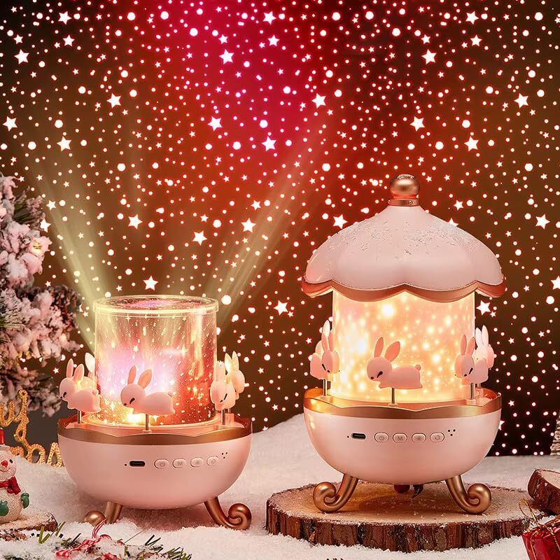 Bunny Carousel Night Light Projector | 6 Films | Rotating LED Lamp for Kids Night Lamp-image-42