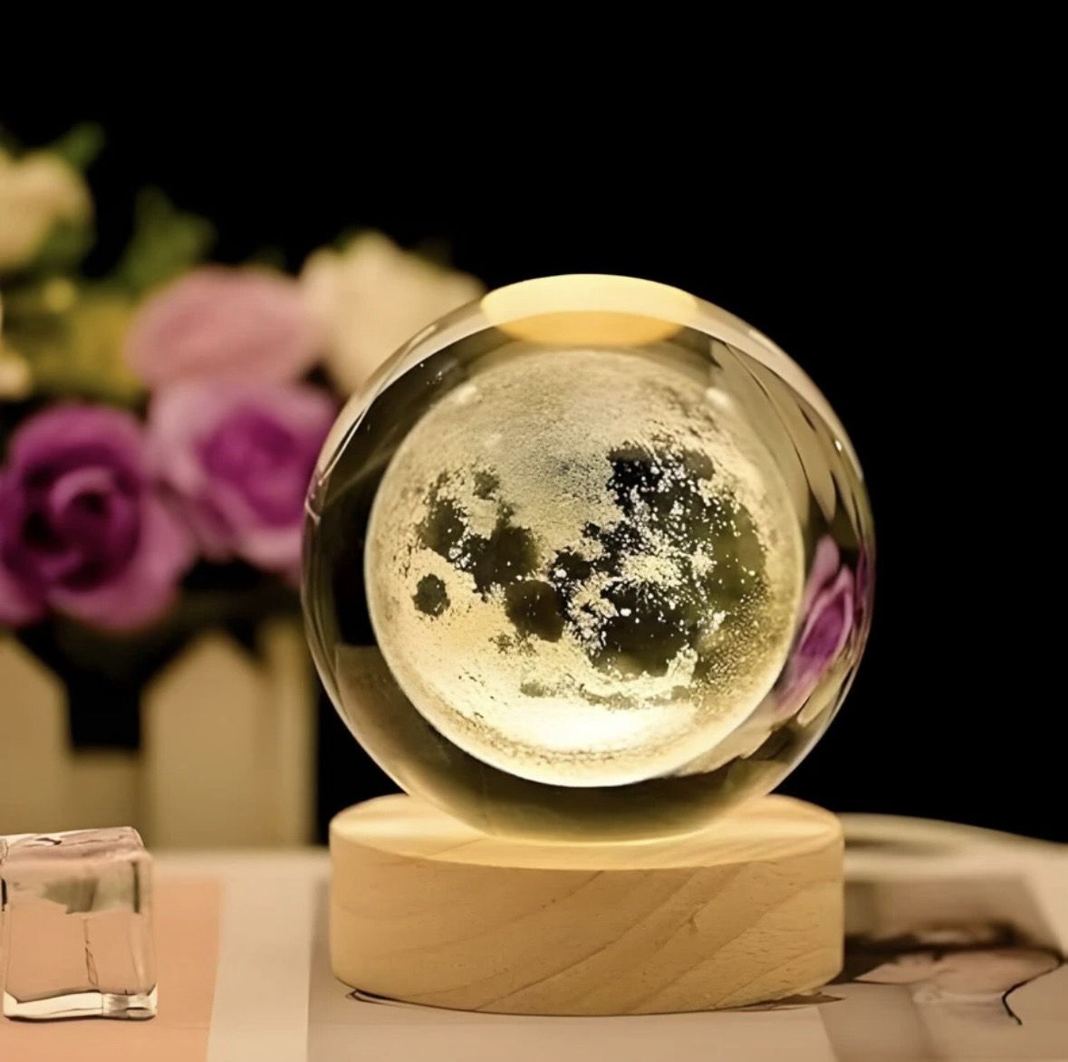 3D MOON CRYSTAL WOODEN BASE NIGHT LAMP Night Lamp-image-21