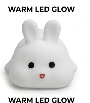 Cute Bunny LED Night Lamp | Battery Operated Kids Table Lamp (White/Yellow) Night Lamp-image-32