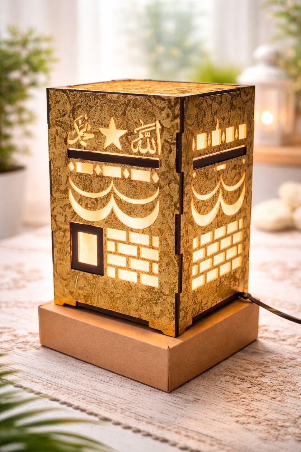 zm faaiz Kaaba Golden Table Lamp-picture-41
