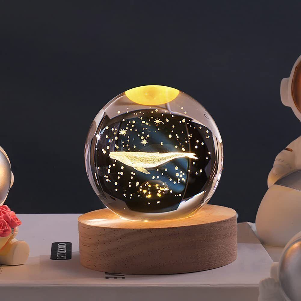 wengonvila Galaxy Crystal Ball Night Light,2.4 inch Glass Ball Night Lamp with Woodern Base Night Lamp-picture-27
