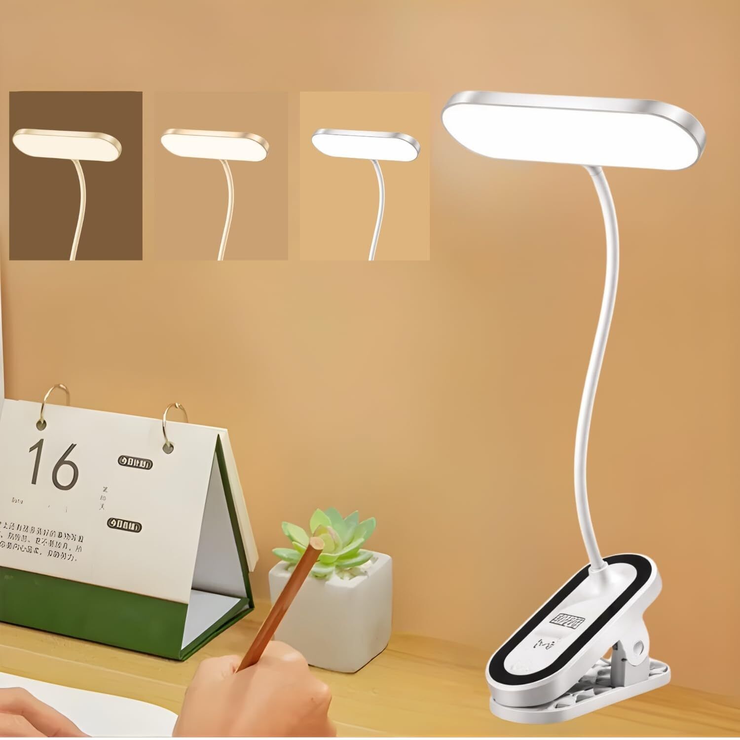refulgix Rechargeable LED Clip Lamp, Flexible Neck Study Light for Desk, Bedside & Office Study Lamp-picture-27