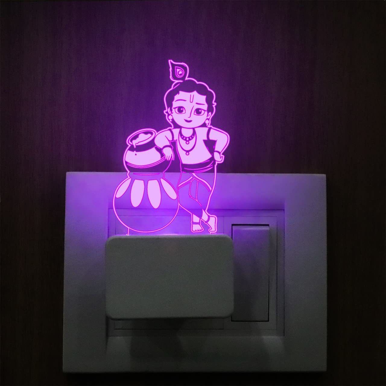 Lord Krishna 3D Illusion Plug Night lamp for Bedroom décor Light Night Lamp-image-36