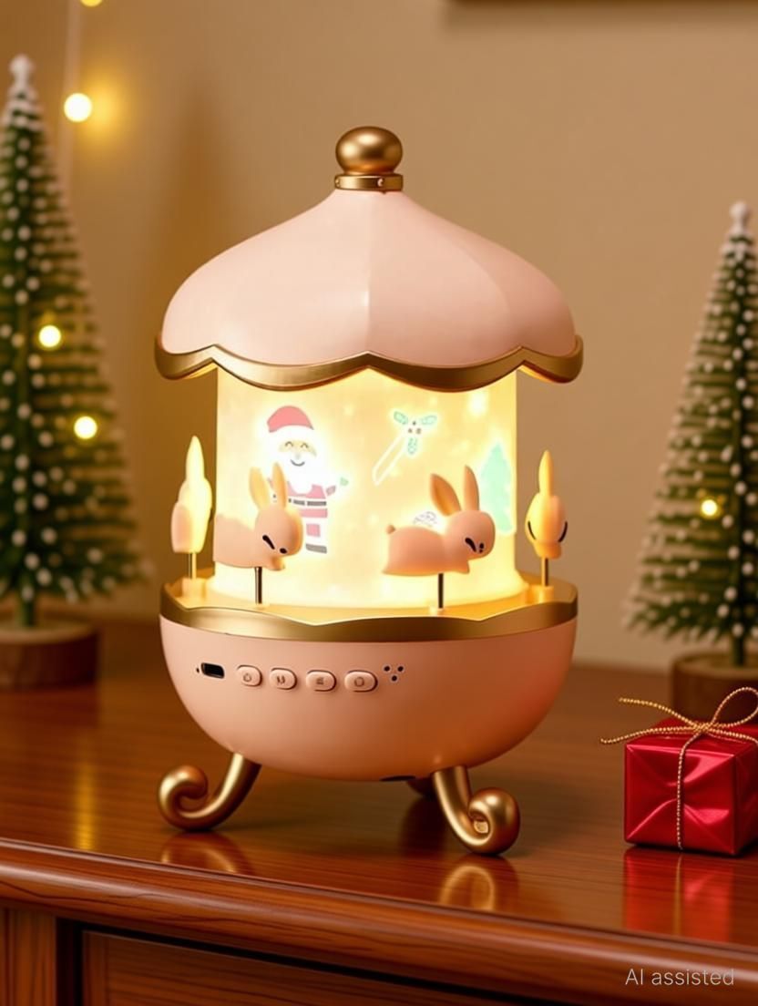Bunny Star Projector Night Light |360° Rotating Lamp with 6 Film Shades for Kids Night Lamp-image-20