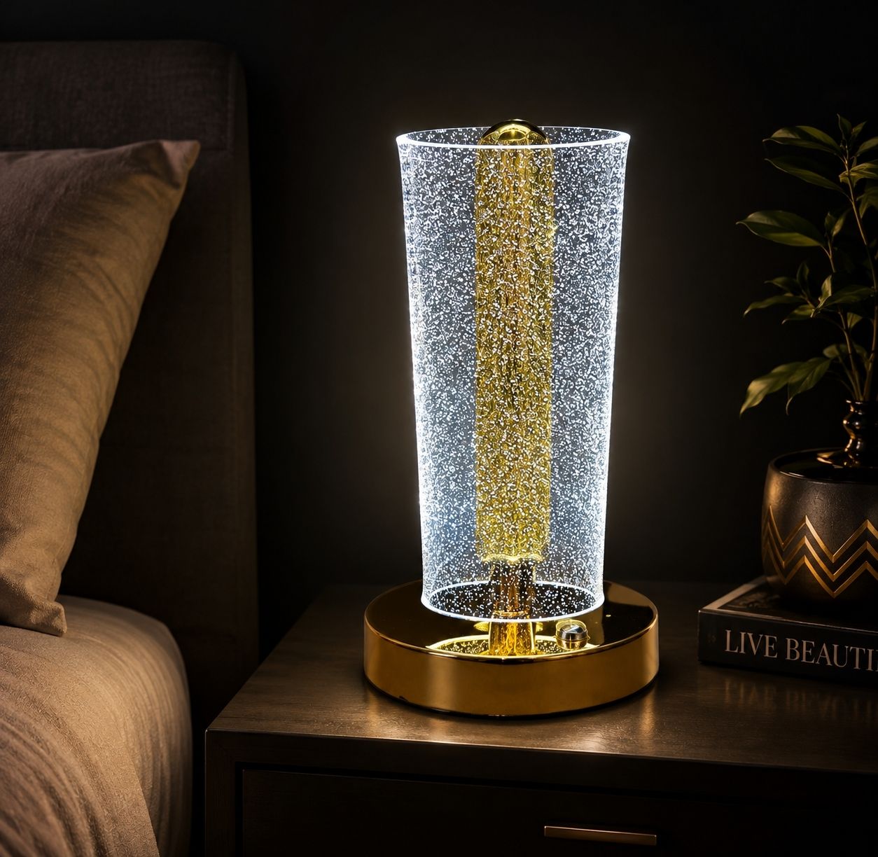 divyam collection Table 3D Gold Base Table Lamp, Touch Control, Chargeable with USB cable Table Lamp-picture-23
