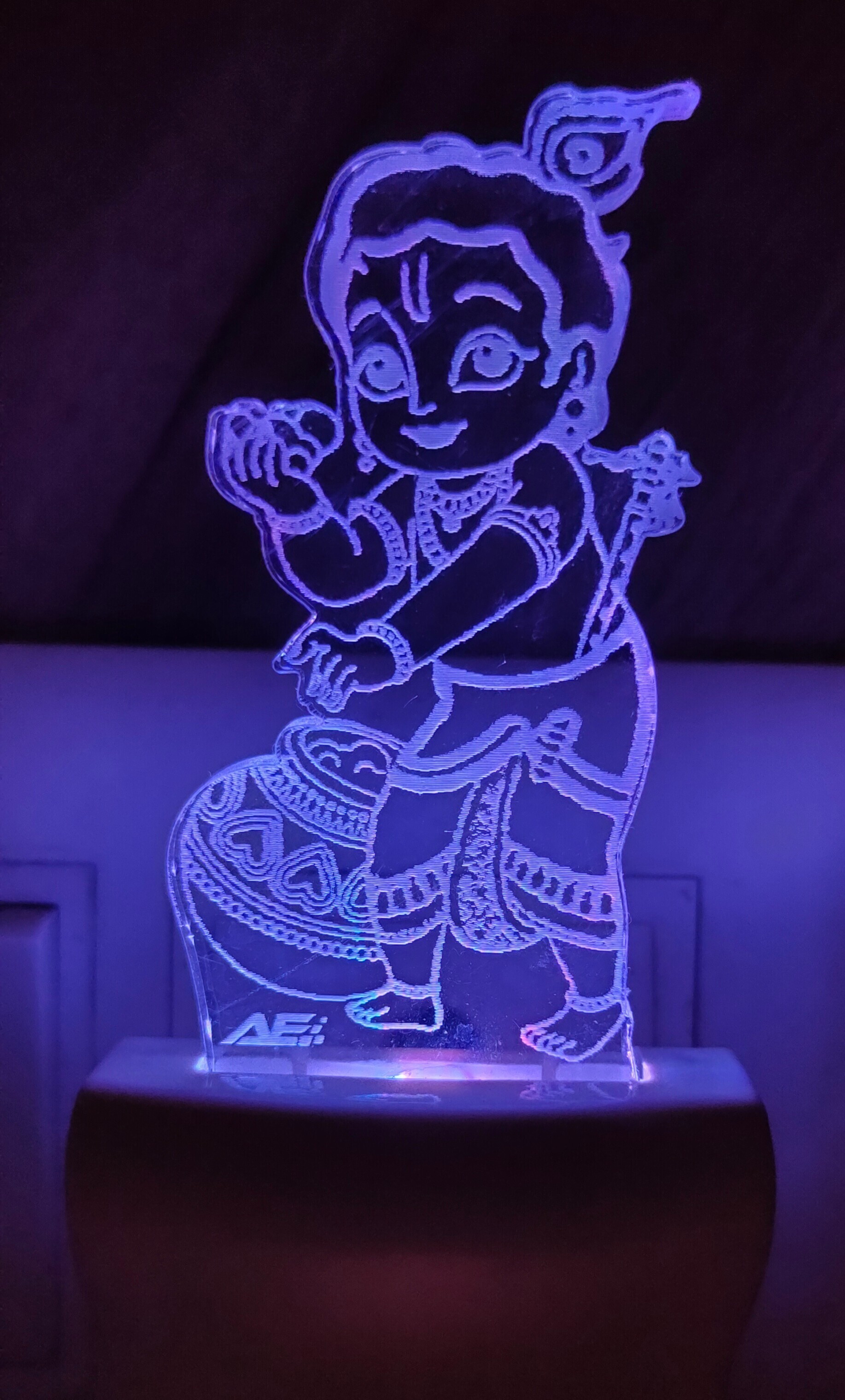 omniverse Cute Laddu Gopal Baby Krishna ji 3D Illusion Night Lamp with 7 Color Changing Table Lamp Night Lamp image 1