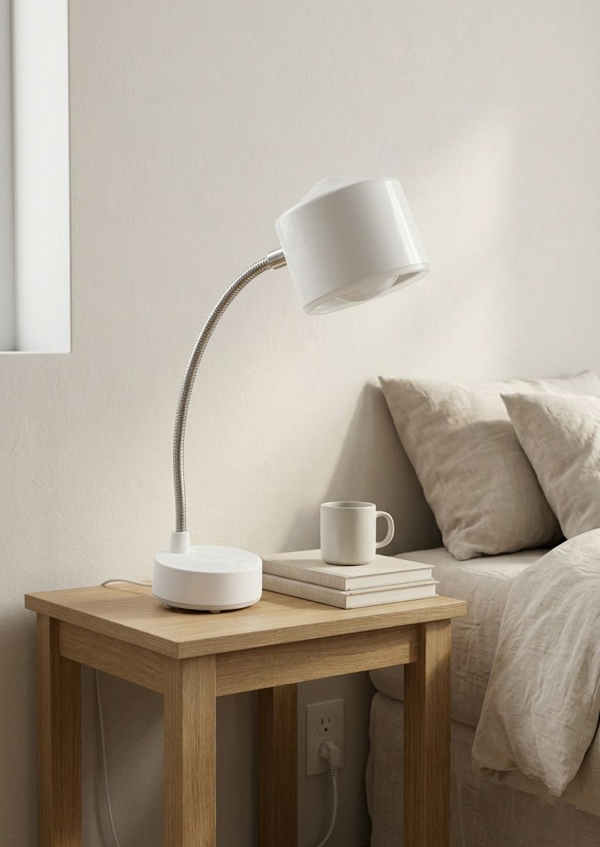Flexible Gooseneck LED Table Lamp USB | White Study Desk & Bedside Reading Light Study Lamp-image-19