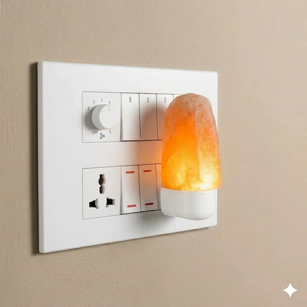 Natural Salt Plug-in Lamp Home Decor & Air Purifier for Bedroom & Office Wall Lights Lamp Shade-image-30