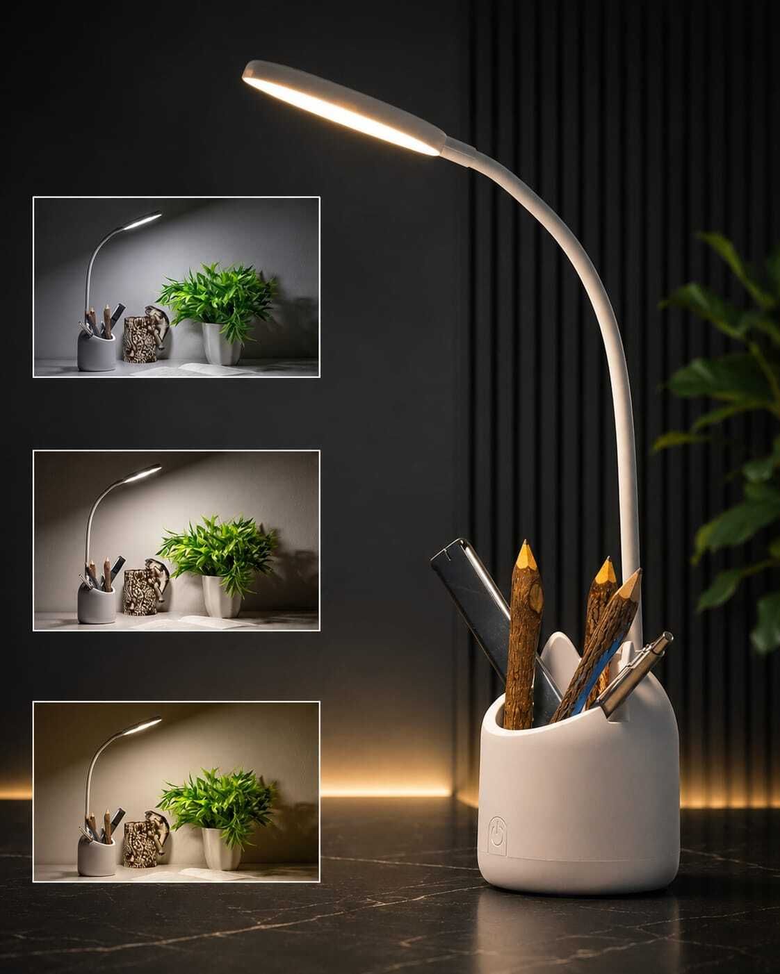 avglassstore 3 Colour Mode Rechargeable, Flexible Gooseneck LED Study/Desk Study Lamp-picture-27