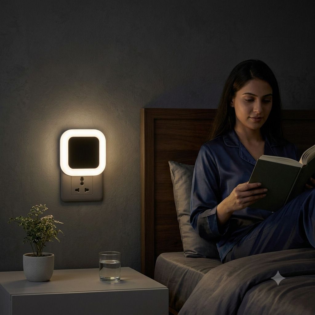 Square LED Plug-In Night Light Soft Warm White Bedroom Hallway Socket Lamp Night Lamp-image-49