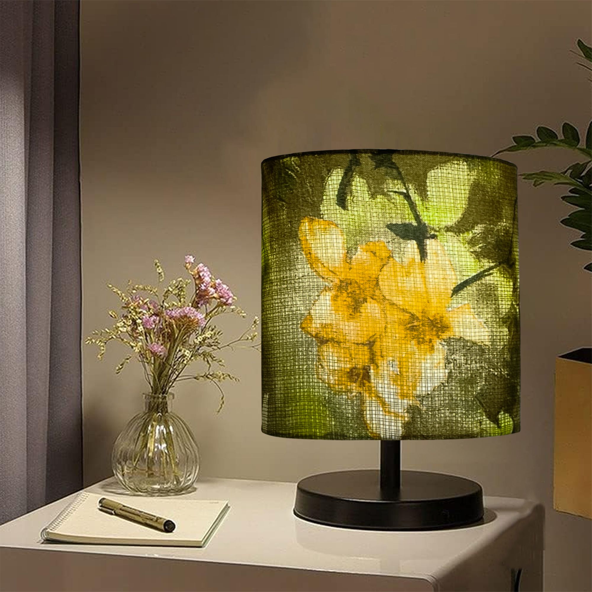 Bedside Table Lamp LED Modern Nightstand Desk Lamp with Fabric Shade Wild meadow Table Lamp-image-14