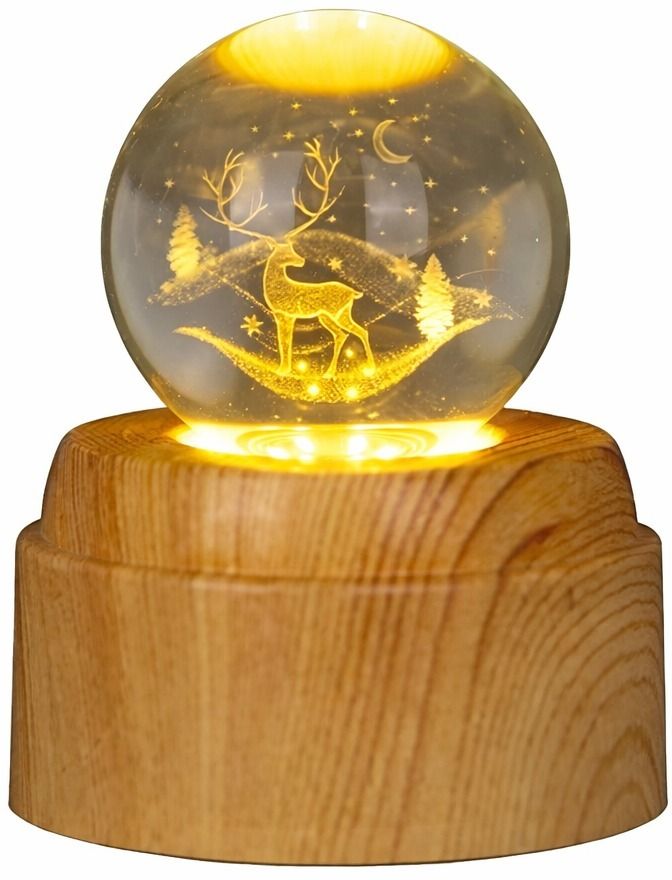 jitaharay 3D deer 02 crystal ball lamp Study Lamp-picture-1