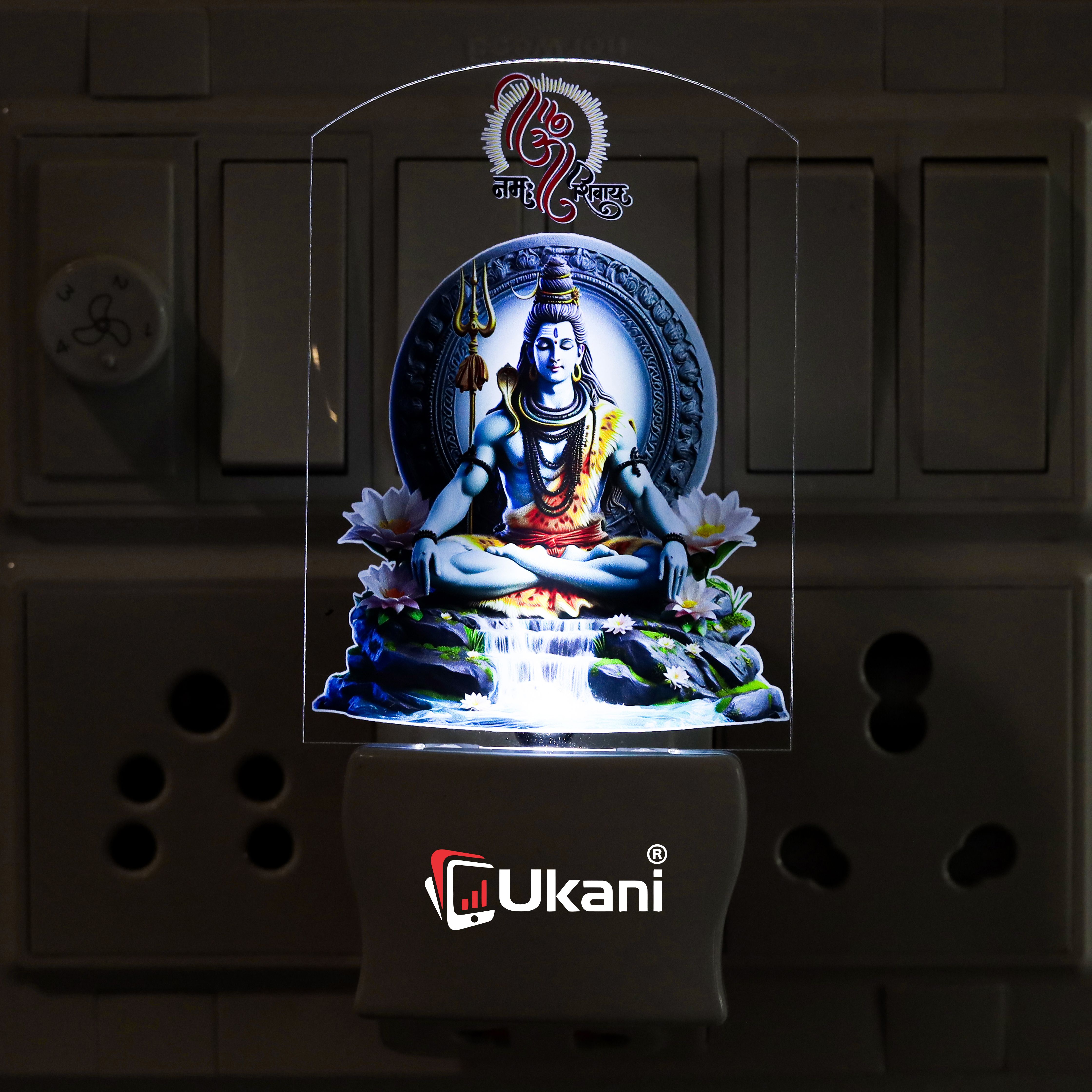 GOD SHIV UV Printed Acrylic 3D Illusion White Colour LED Plug and Play Night Lamp-image-33