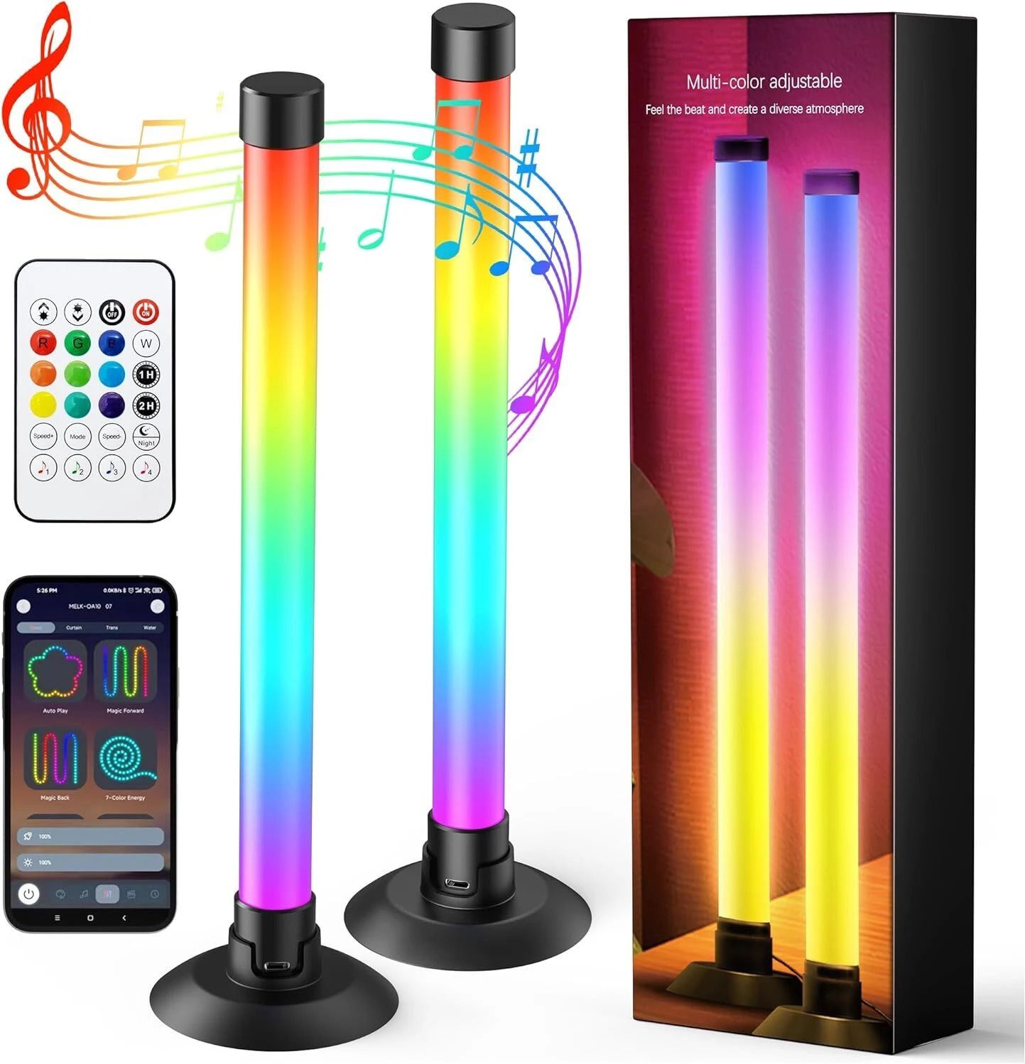 xergy RGBIC Ambient Table Lamp – 270° Glow, App Control, Music Sync, USB Powered- 2pc Table Lamp-picture-25