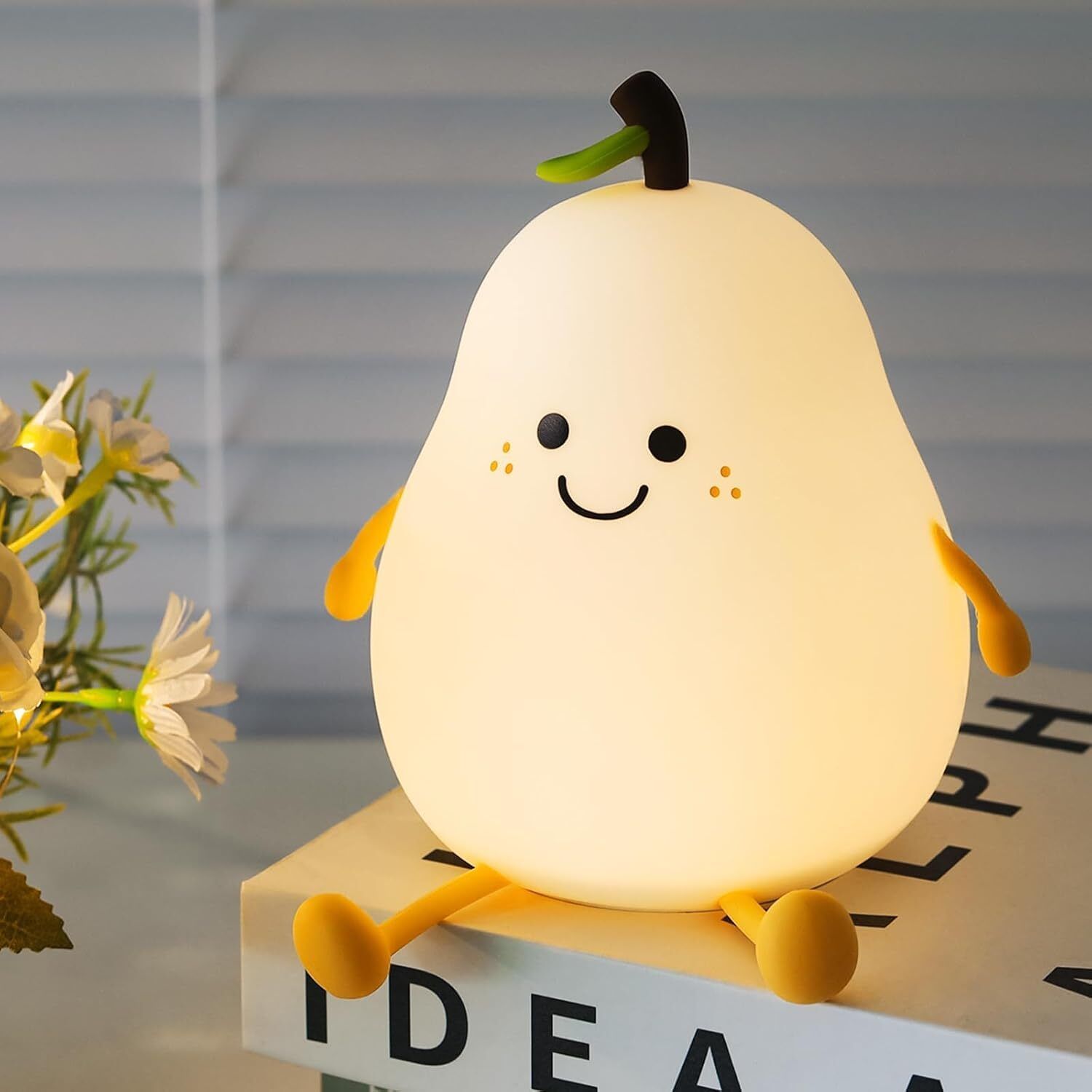 Silicone Cute Pear Rechargeable Led Table Lamp/Night Light Baby Kids Night Lamp - 13 cm-image-17
