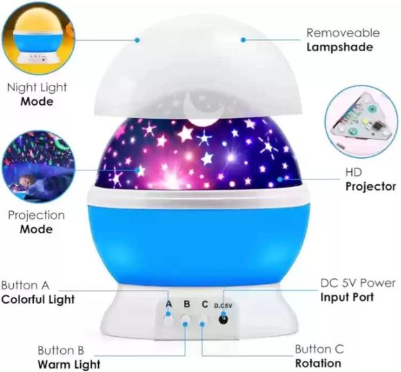 Cosmic Galaxy Star Projector Lamp Night Lamp-image-2