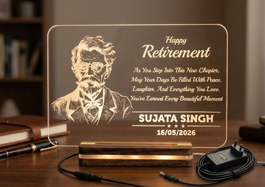 my gifting hub "Happy Retirement" LED Acrylic Lamp Table Lamp-picture-16