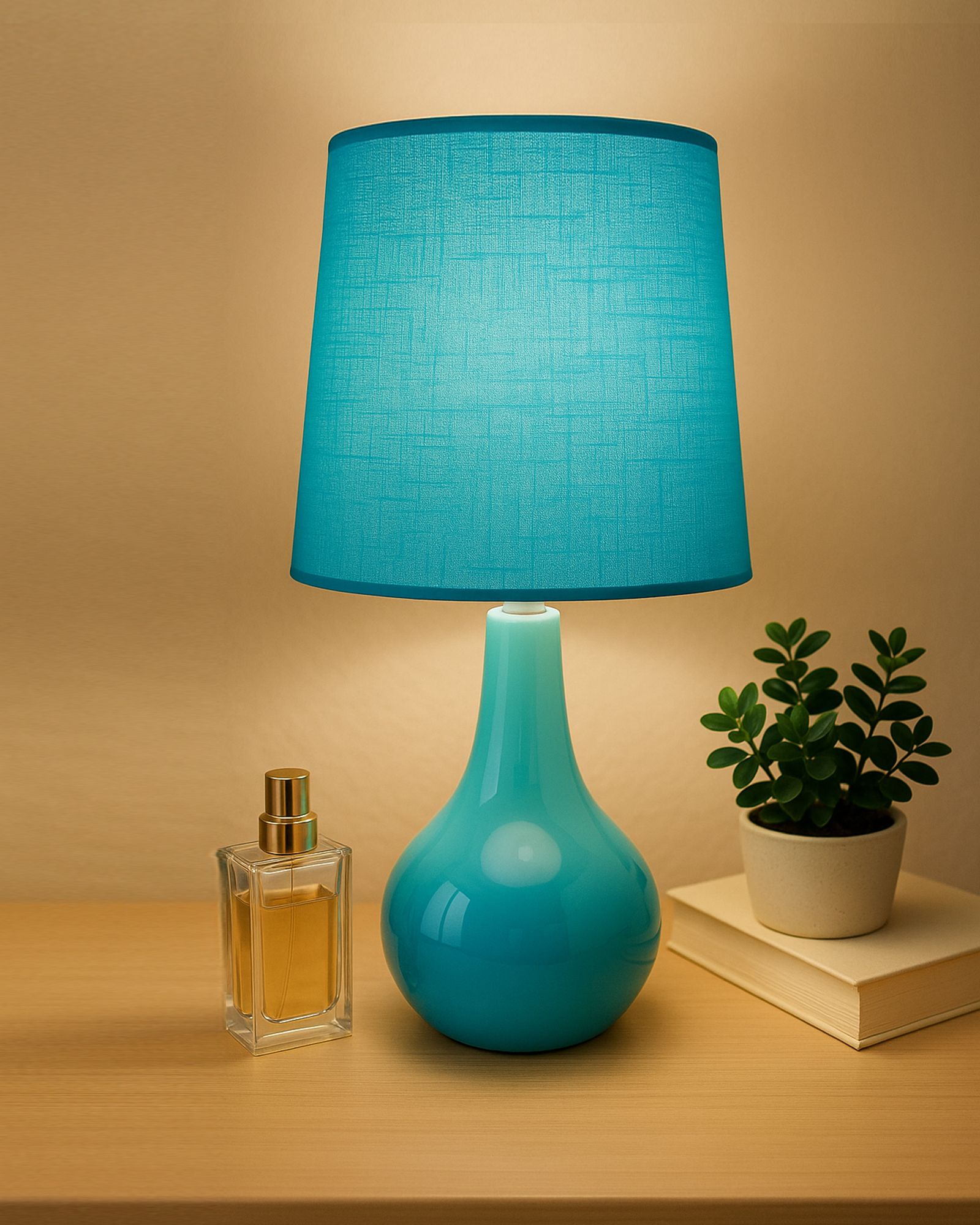 Modern Ceramic Table Lamp, Turquoise Shade, Perfect for Bedroom & Living Room Table Lamp-image-40