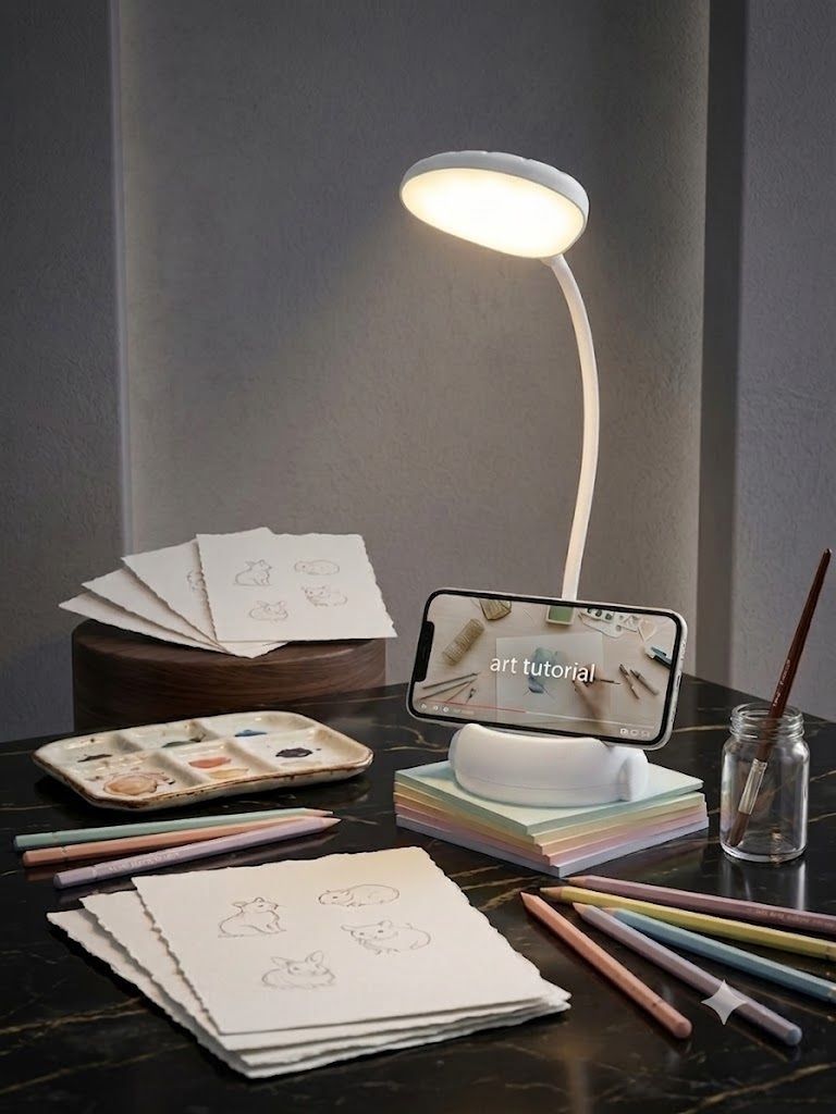 imnishnay Portable LED Reading Lamp with USB Charging and Adjustable Head Table Lamp-picture-45