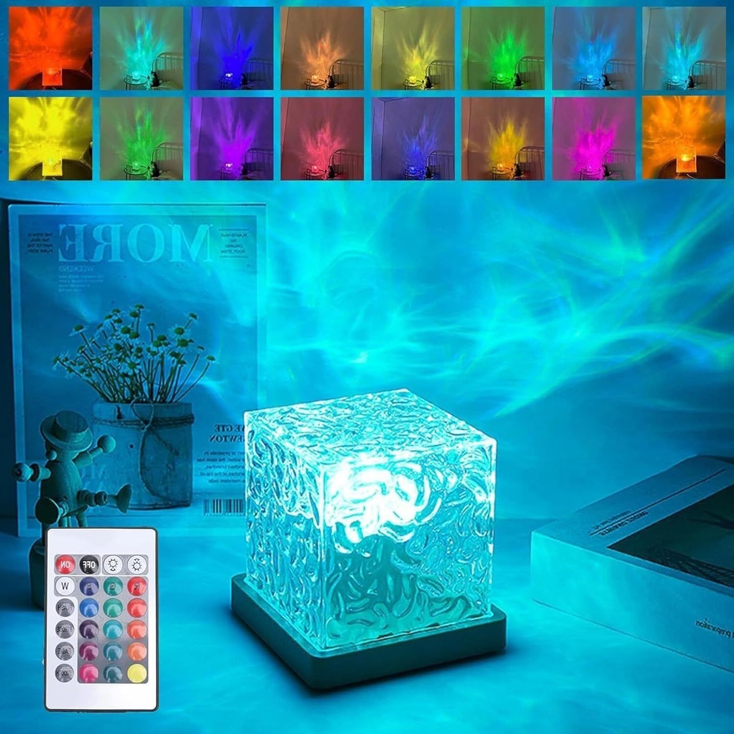 BSVR 3D Ocean Wave Projector Lamp Romantic LED Night Light With Remote_720 Table Lamp-image-32