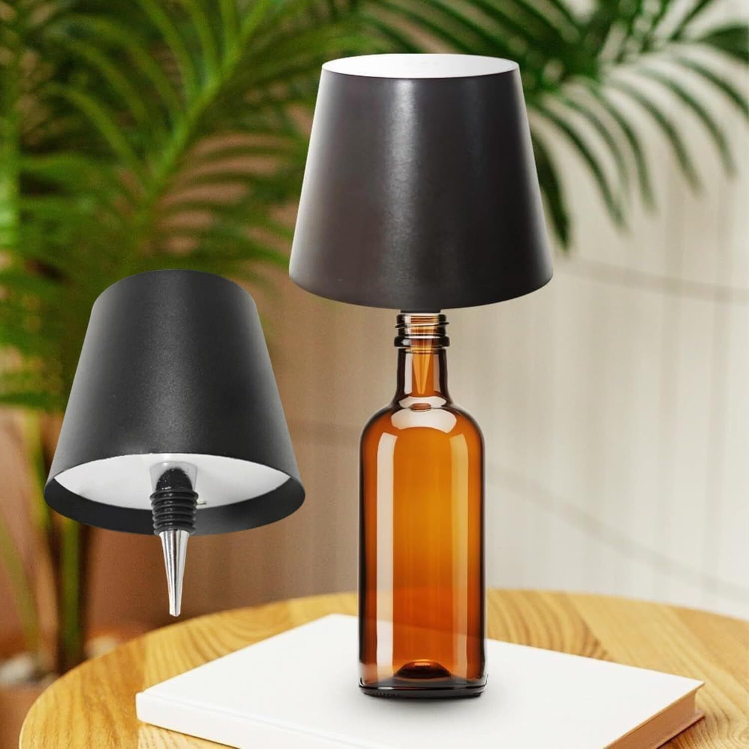 bhumitul 3 colour Wireless Wine Bottle Lamp Rechargeable Stepless Dimming Light Table Lamp-picture-22