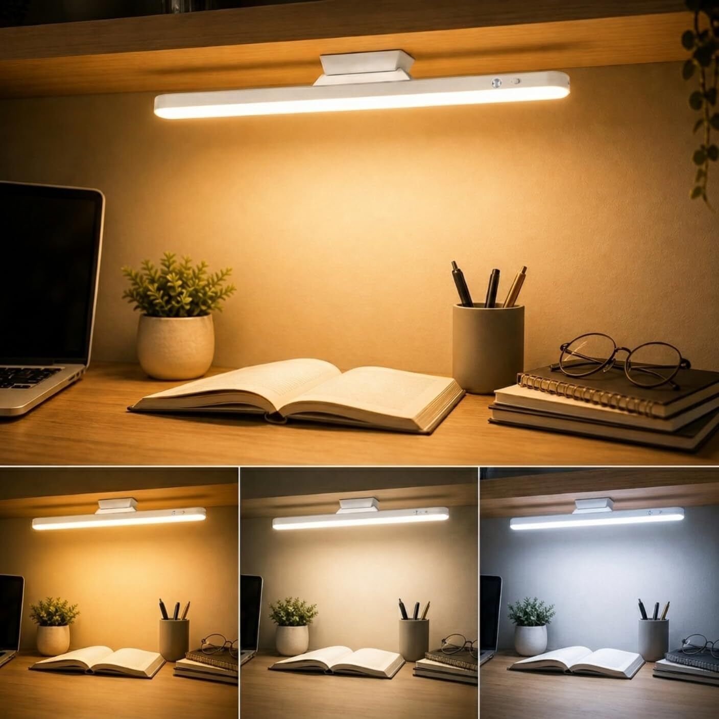 QONETIC USB Rechargeable Magnetic Cabinet Light with 3 Color Modes Motion Sensor Light-image-31