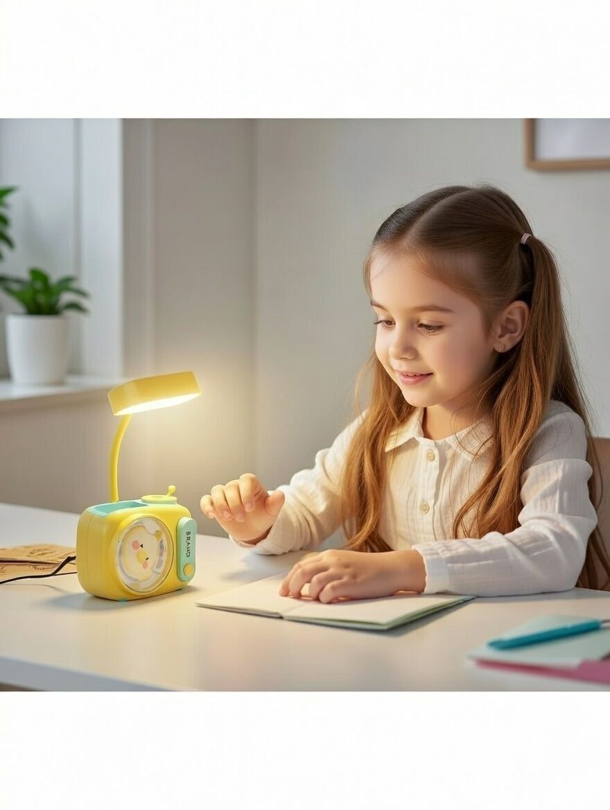 Cute Retro Radio Style LED Desk Lamp - Adjustable Eye-Protection Study Light Study Lamp-image-11