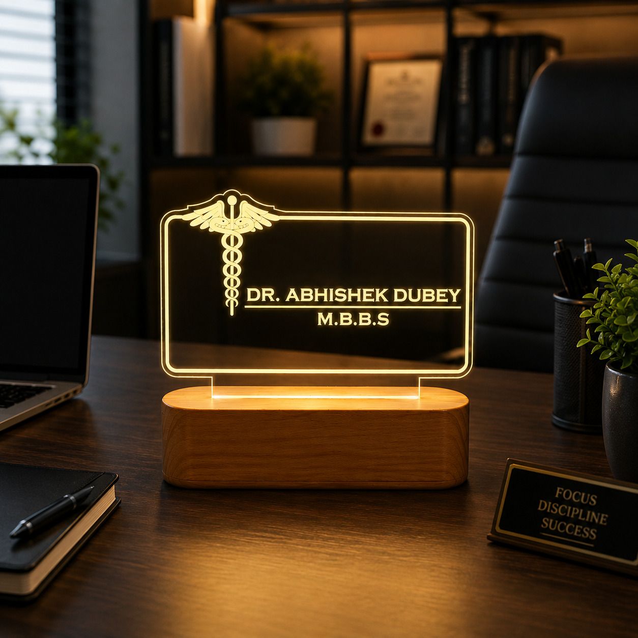 dpg Customized Doctor LED Name Plate Medical Desk Doctor Clinic Decor MBBS Gift Table Lamp-picture-46