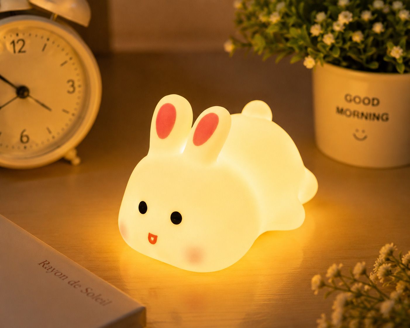 Bunny Rabbit Night Lamp for Kids | Soft Warm LED Light | ON/OFF Bottom Switch Night Lamp-image-28
