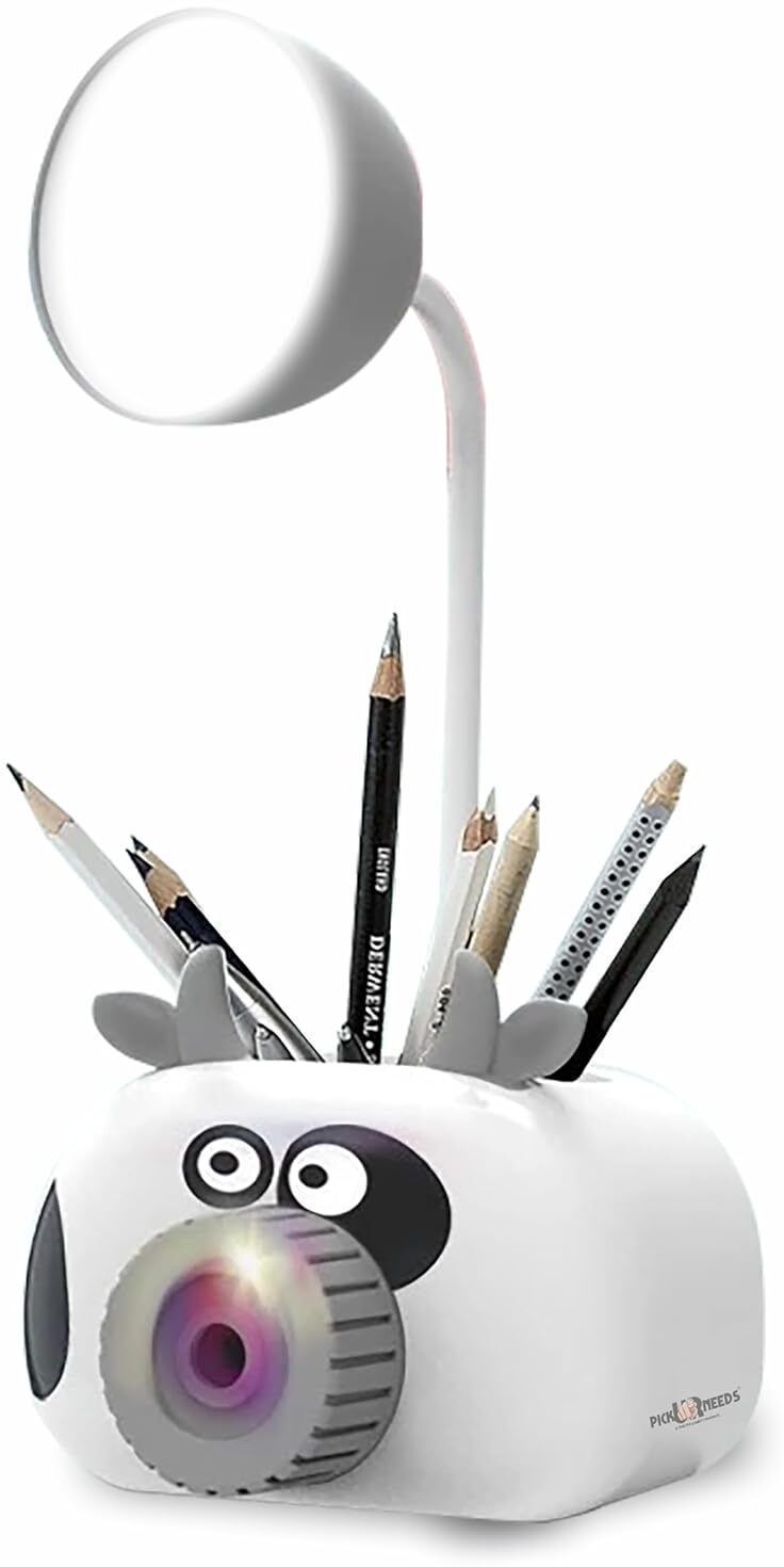 zeemart retailers Mini Study Table LED Desk Lamp Piggy Pen Holder Pencil Sharpening USB Charging Study Lamp-picture-25