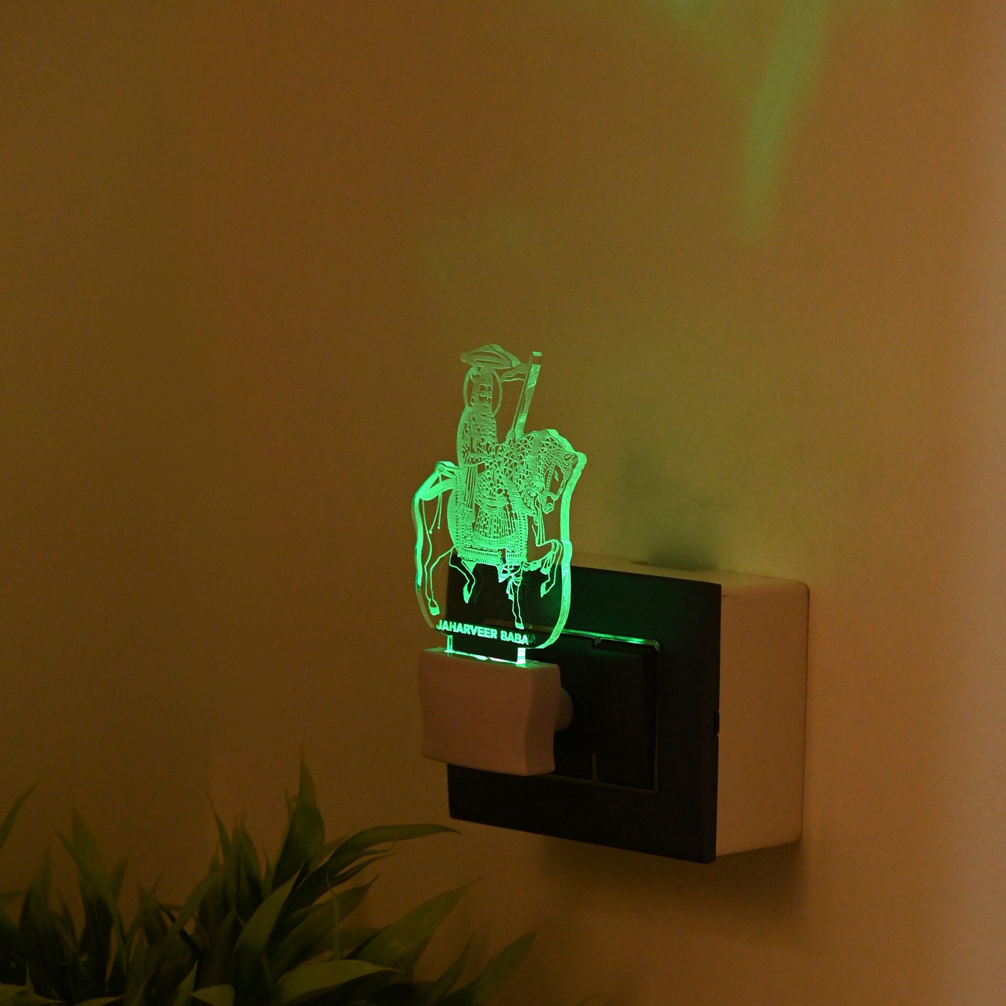 Acrylic 3D Illusion Effect JaharVeer Baba Shape LED Night Lamp/Light Night Lamp-image-45