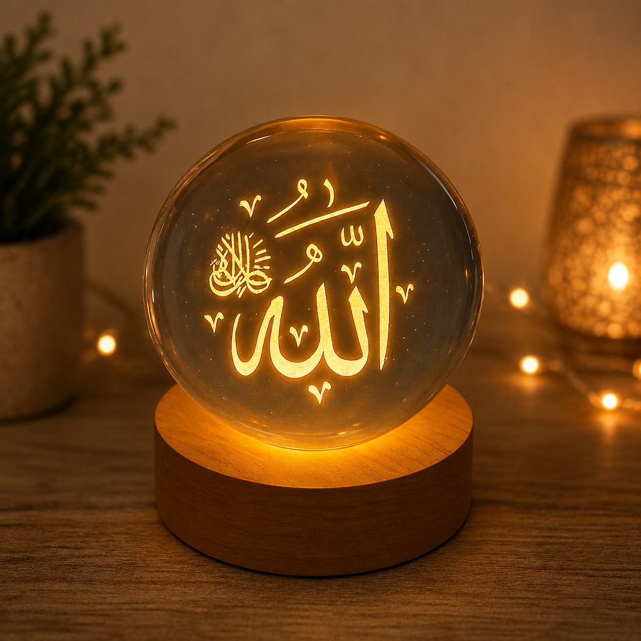 aurainterior 3d crystal ball islamic allah Night Lamp-picture-0