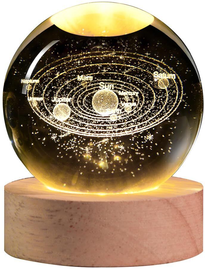 geeta seven 3D Solar System Crystal Sphere Night Lamp-picture-11