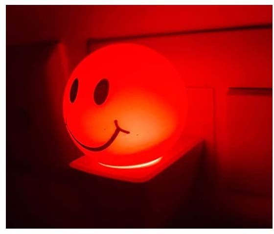 0.5W LED Night Lamp With Smily Face decorative Night Lamp - Pack of 1 Red Night Lamp-image-2