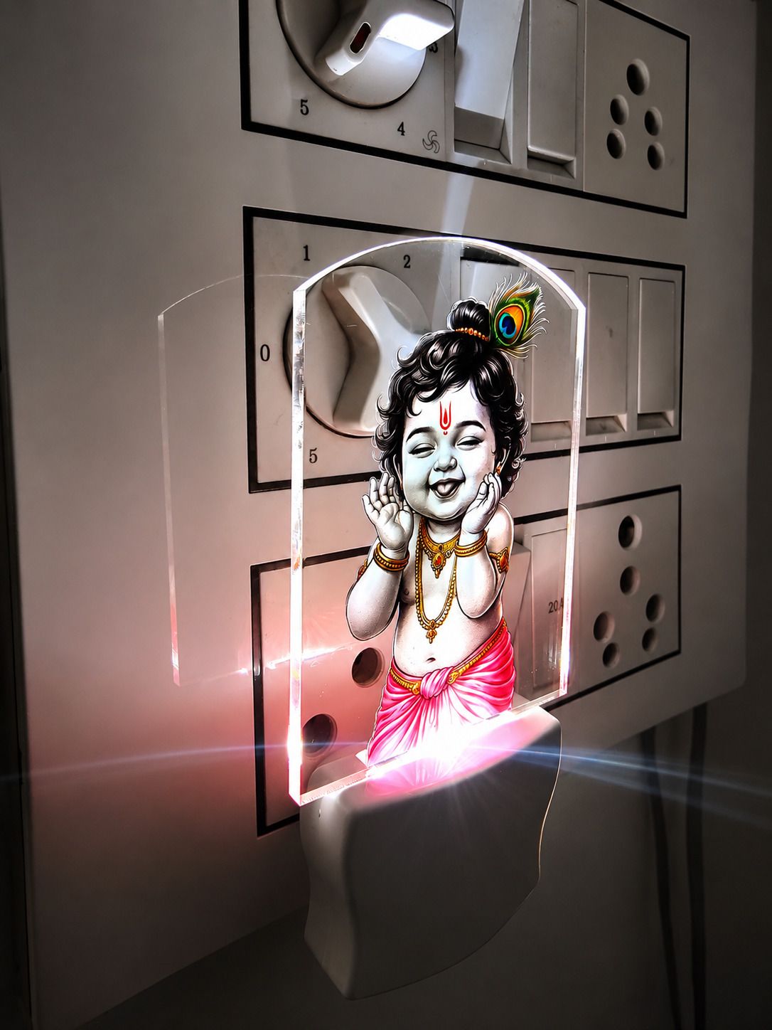 Cute Baby Krishna Uv Printed 3d lamp for Home, Temple , Office , Gift Night Lamp-image-17