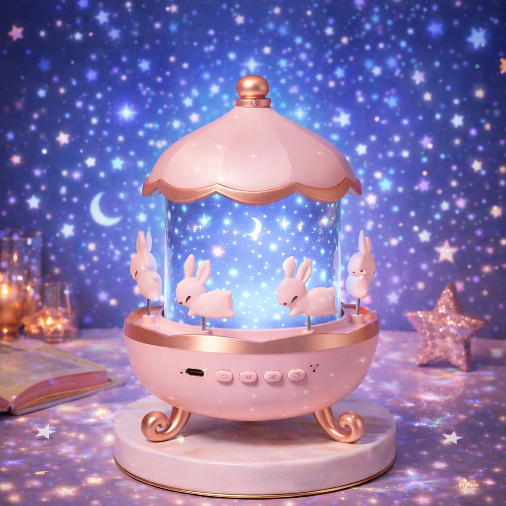 360° Rotating Bunny Projector Lamp, Galaxy Star Sky, Home Decor & Gift Night Lamp-image-10