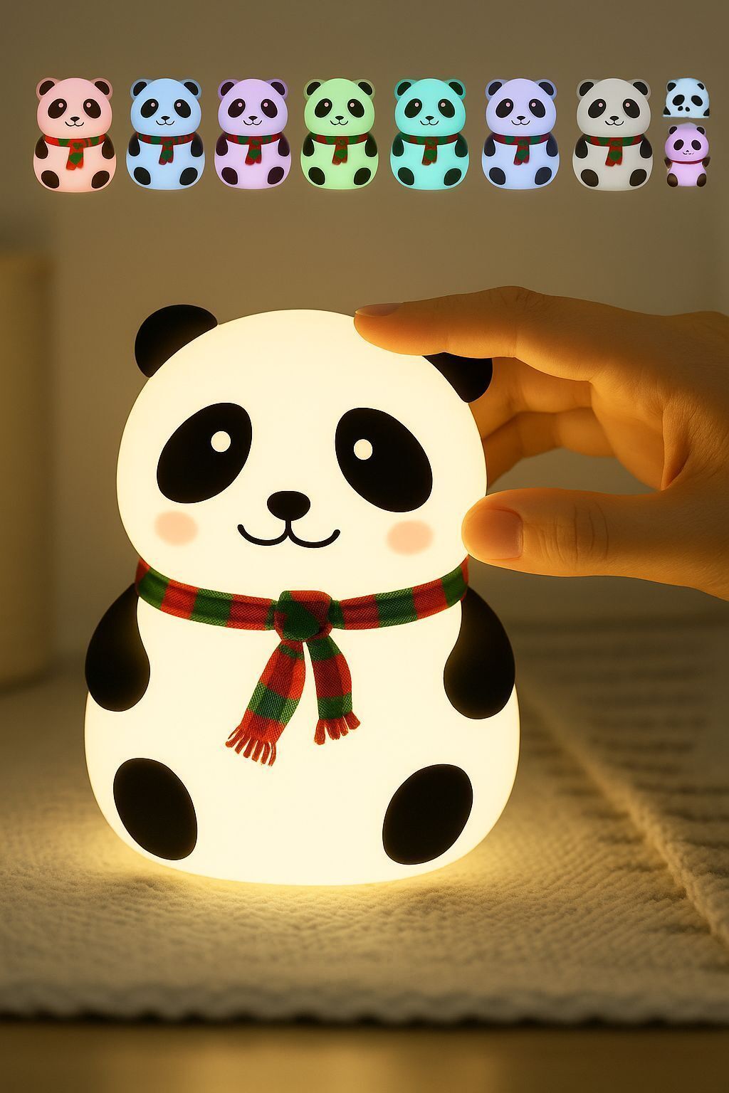 Panda Silicone Night Light, Color Changing Cute Lamp with Touch Sensor Control Night Lamp-image-46