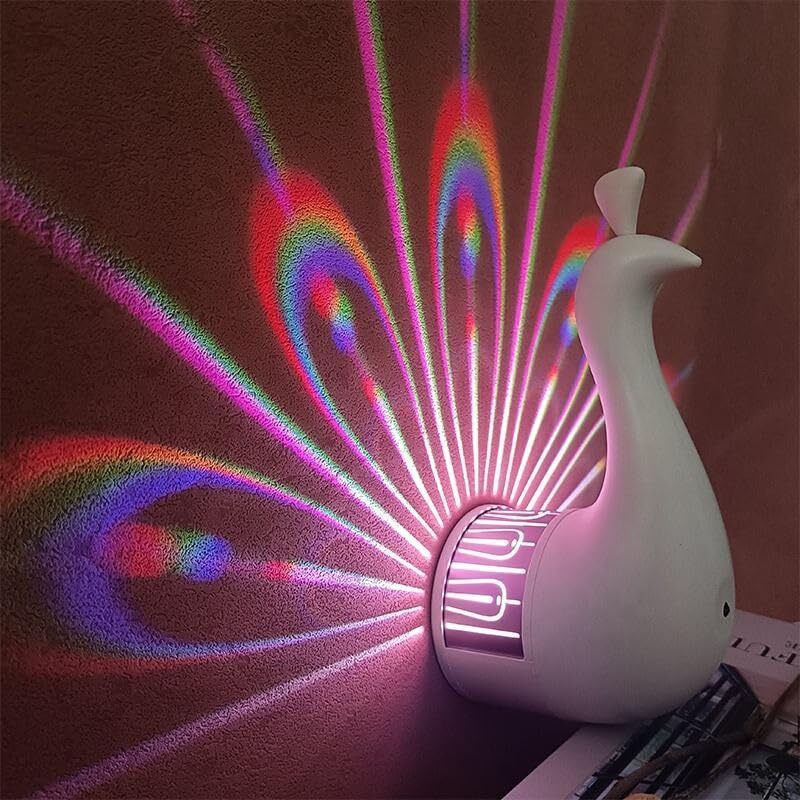 Peacock Lamp Creative Peacock Colorful Projection Wall Lamp Wall Lights Lamp Shade-image-36