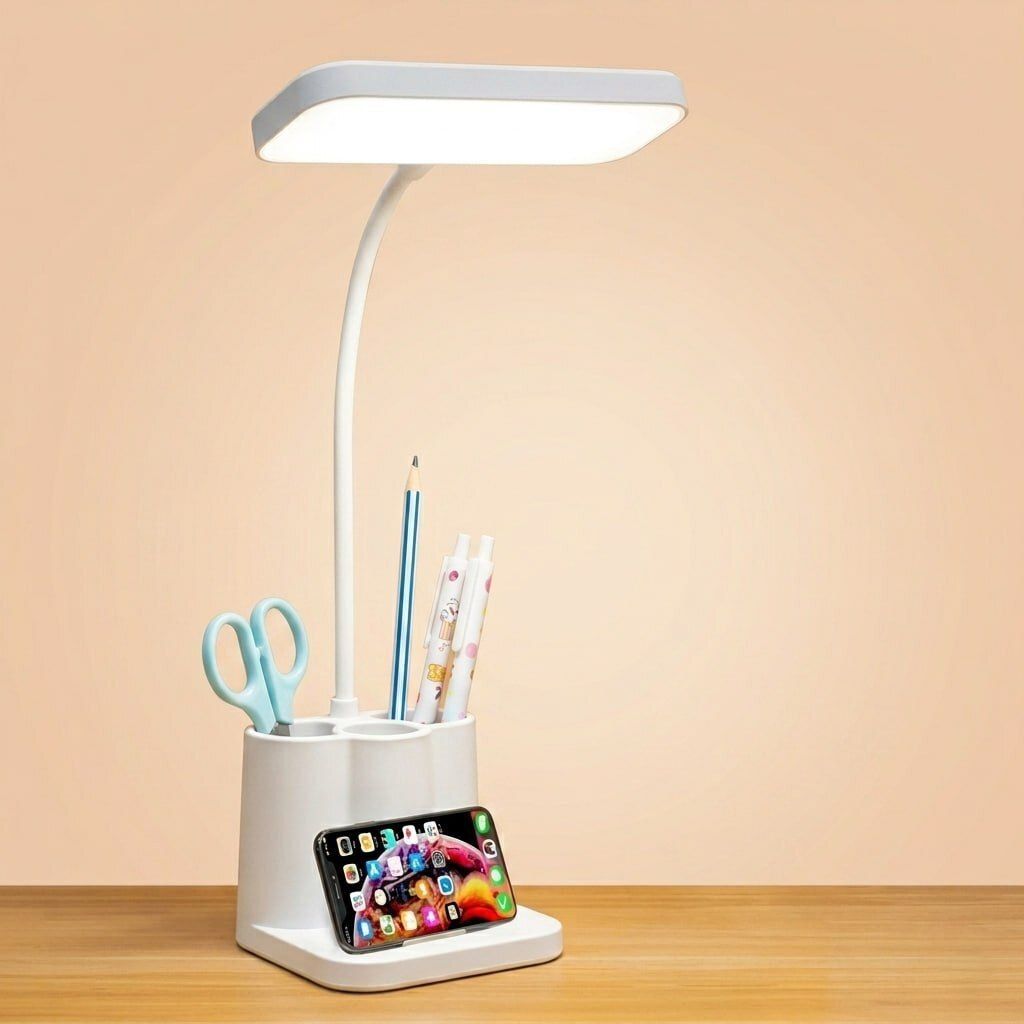 keshhom LED Desk Lamp with Pen Holder & Mobile Stand for Study Table** Study Lamp-picture-11