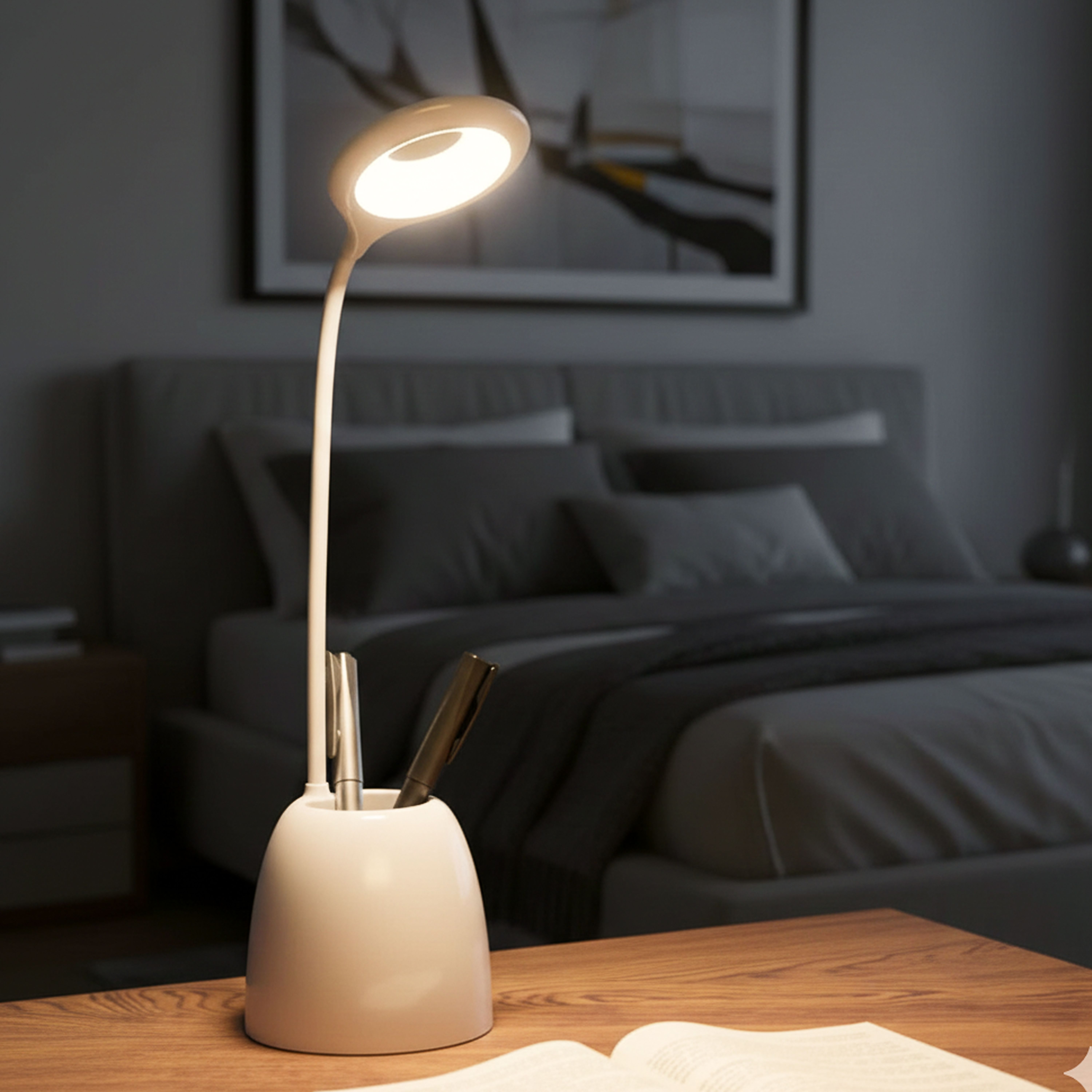 mprow LED Desk Lamp with Pen Holder, Eye-Caring Table Lamp with 3 Brightness Levels Study Lamp-picture-17
