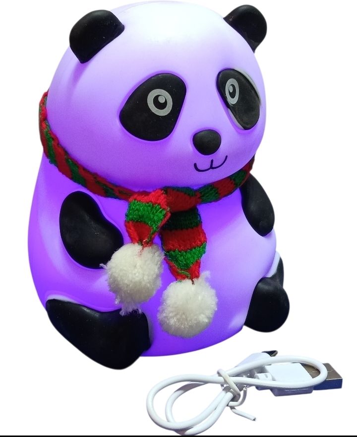 Cute Panda LED Night Light for Kids, Rechargeable Silicone Table Lamp-image-26