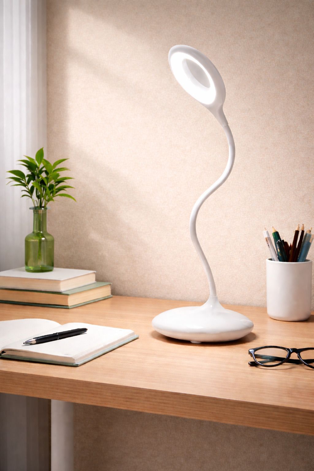 shyamcollections 3 Colour Mode Flexible Gooseneck, LED Table/ Study Lamp(35cm, White) Study Lamp-picture-42
